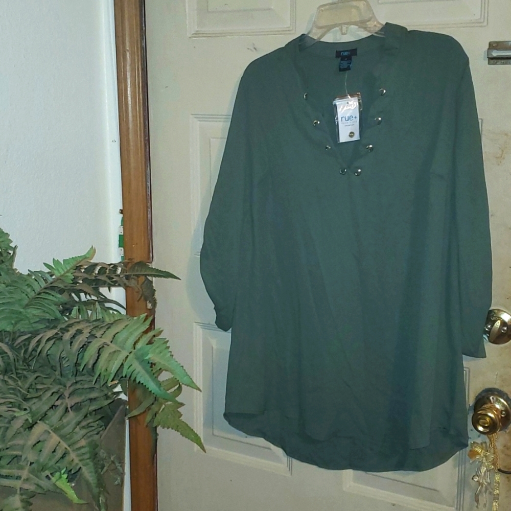Green sheer blouse